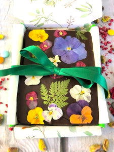 VEGAN Rich Chocolate Fudge with Edible Flowers