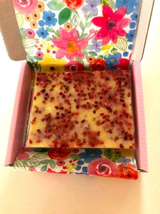 Mother's Day White Chocolate and Raspberry Fudge