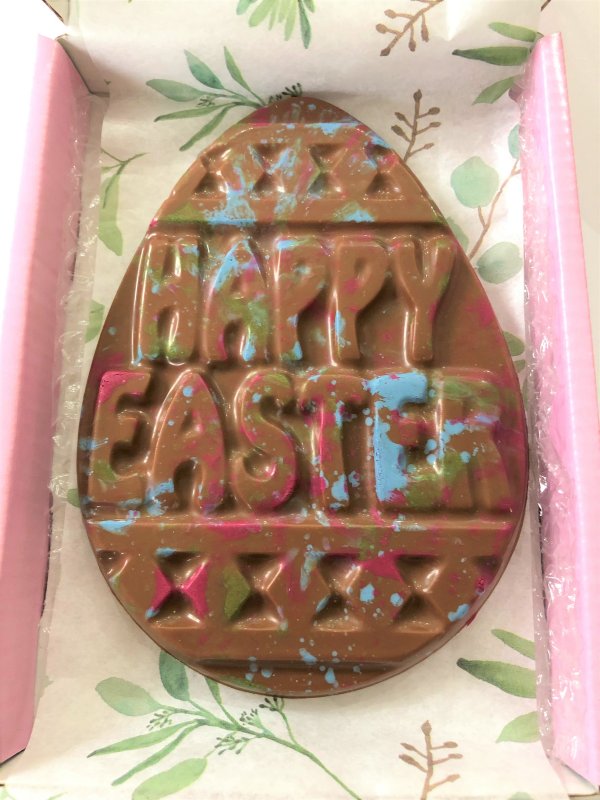 HAPPY EASTER Chocolate Plaque (INCLUDING VEGAN OPTIONS)
