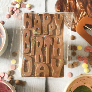 HAPPY BIRTHDAY Chocolate Plaque (INCLUDING VEGAN OPTIONS)