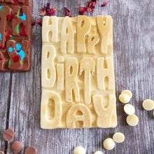Load image into Gallery viewer, HAPPY BIRTHDAY Chocolate Plaque (INCLUDING VEGAN OPTIONS)
