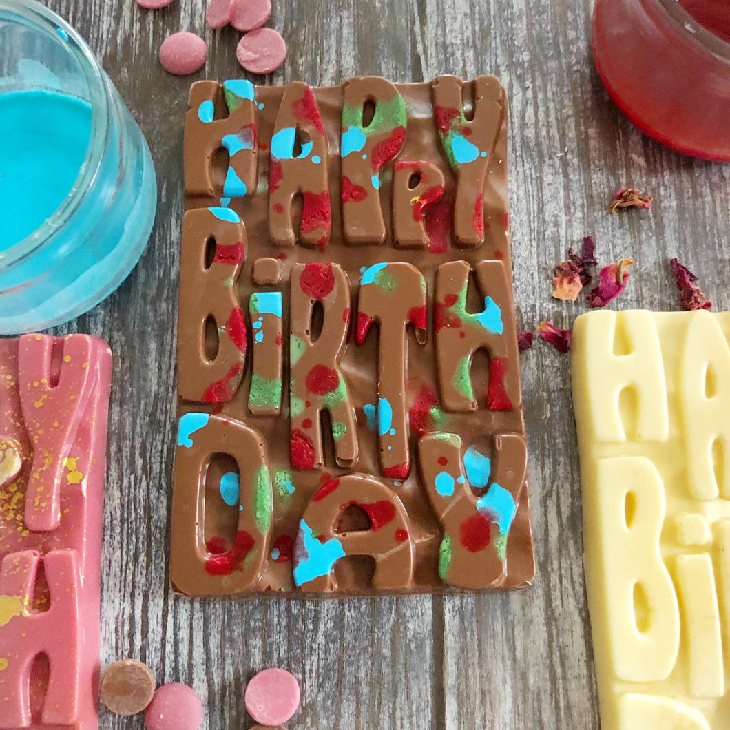 HAPPY BIRTHDAY Chocolate Plaque (INCLUDING VEGAN OPTIONS)