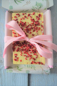 White Chocolate and Raspberry Fudge