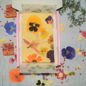 White Chocolate Fudge with Edible Flowers