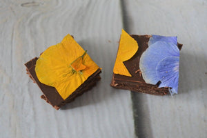 Rich Chocolate Fudge with Edible Flowers